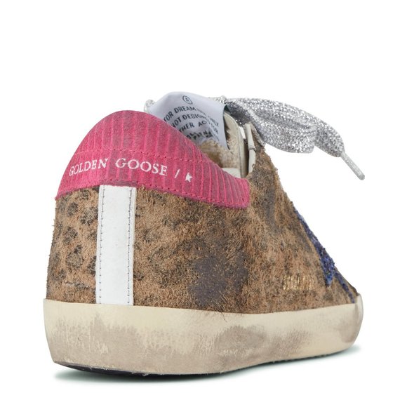 NIB Golden Goose Super-Star Leopard & Blue Glitter Star Sneaker, 38 - Picture 2 of 13